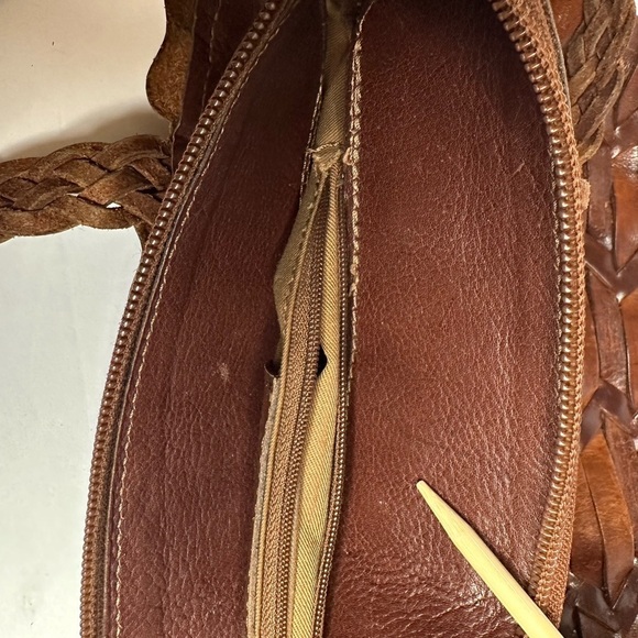 Vintage Ellepi Leather Woven Basket Braided Strap Shoulder Bag | Made in Italy - Picture 8 of 12